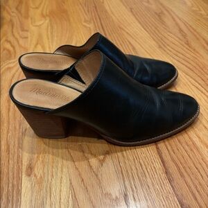Madewell black leather mules, size 8.5.